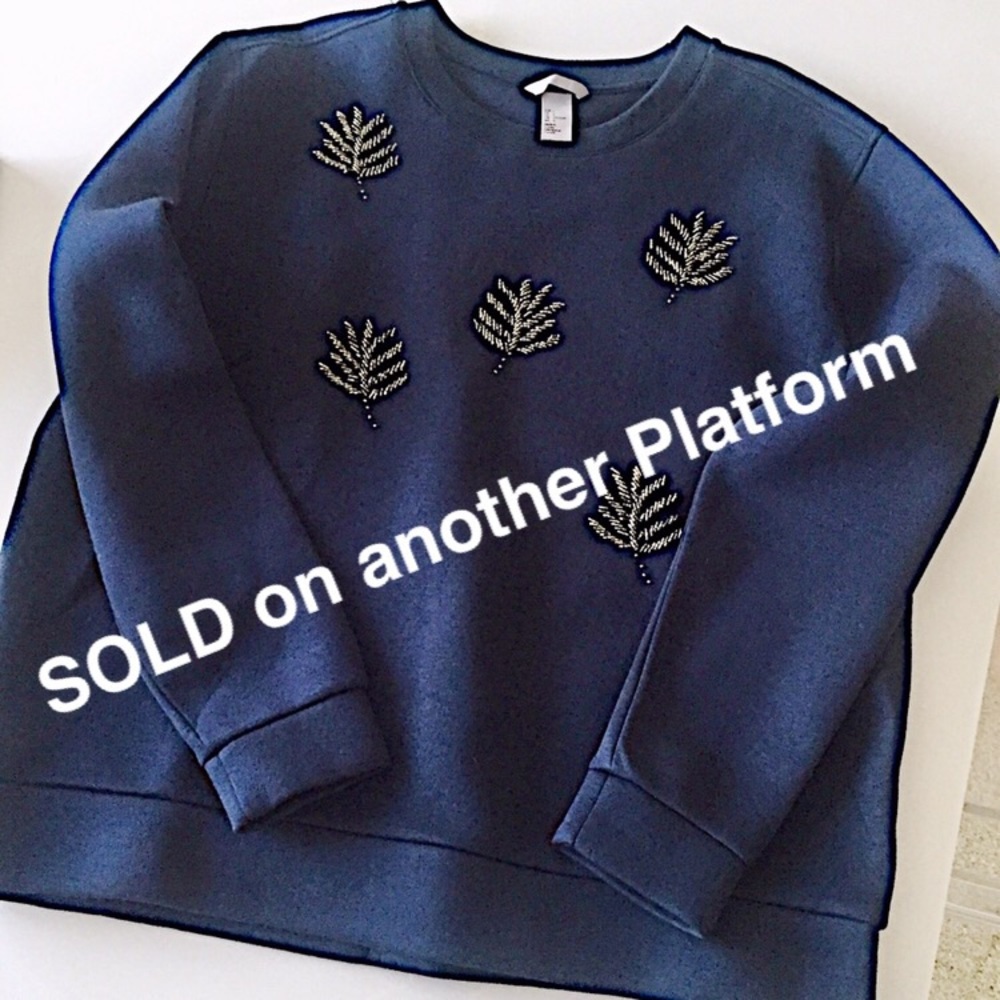 H&M EMBELLISHED SWEATSHIRT-NEW/No Tags